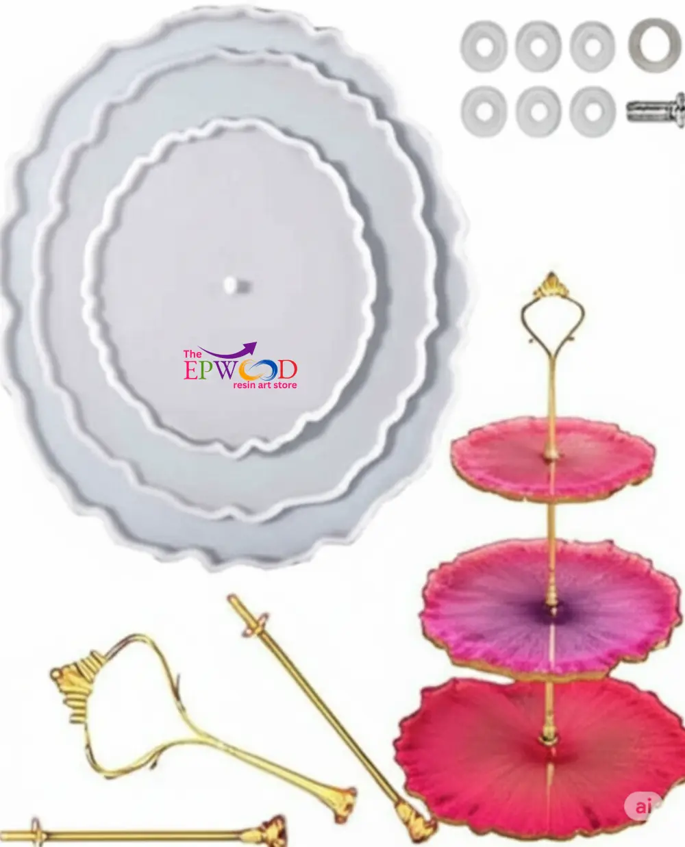 3 PCS CAKE STAND MOULD