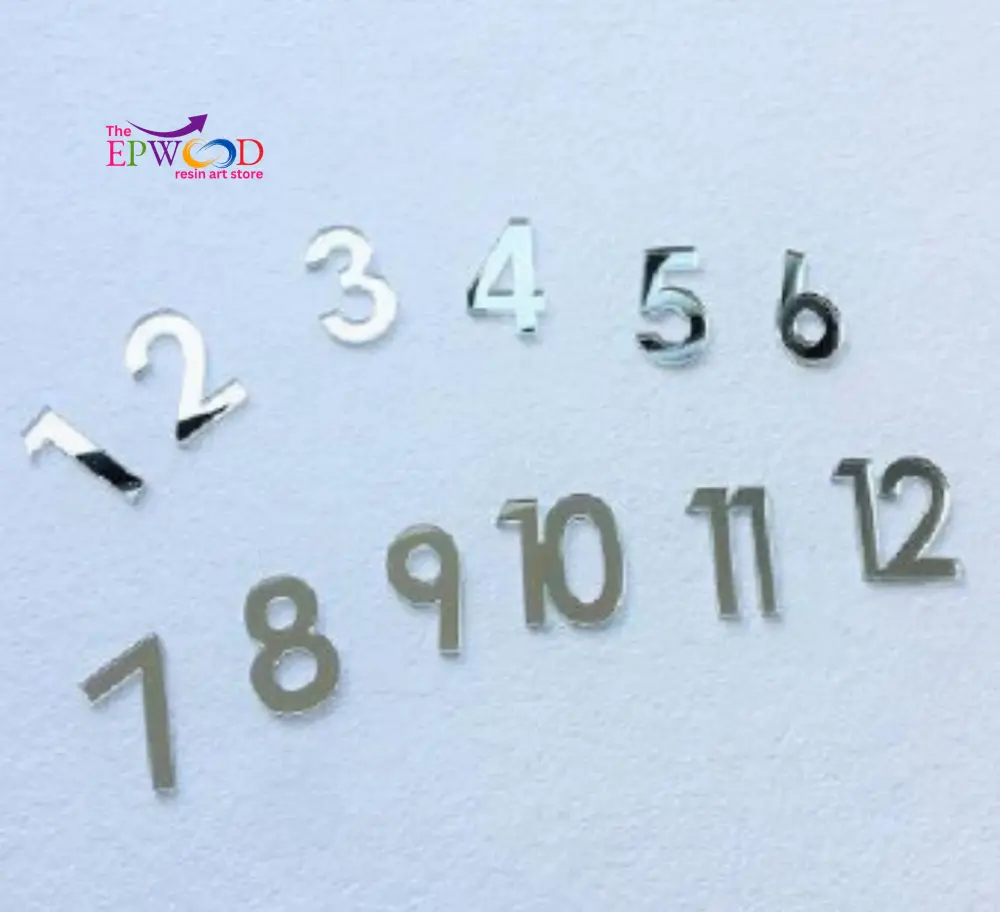 CLOCK SILVER NUMERIC NUMBERS