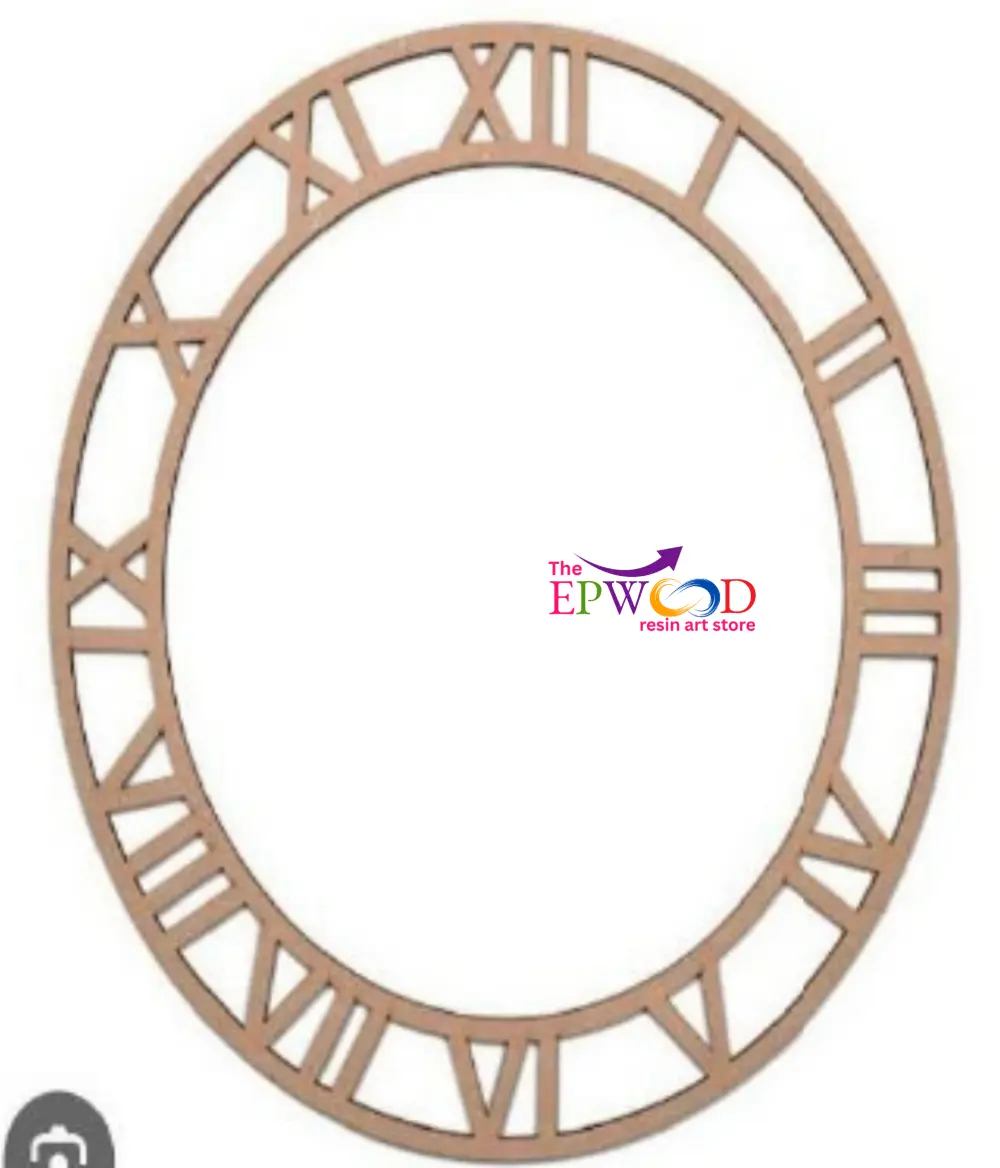 CLOCK MDF WITH ROMAN GOLDEN NUMBERS