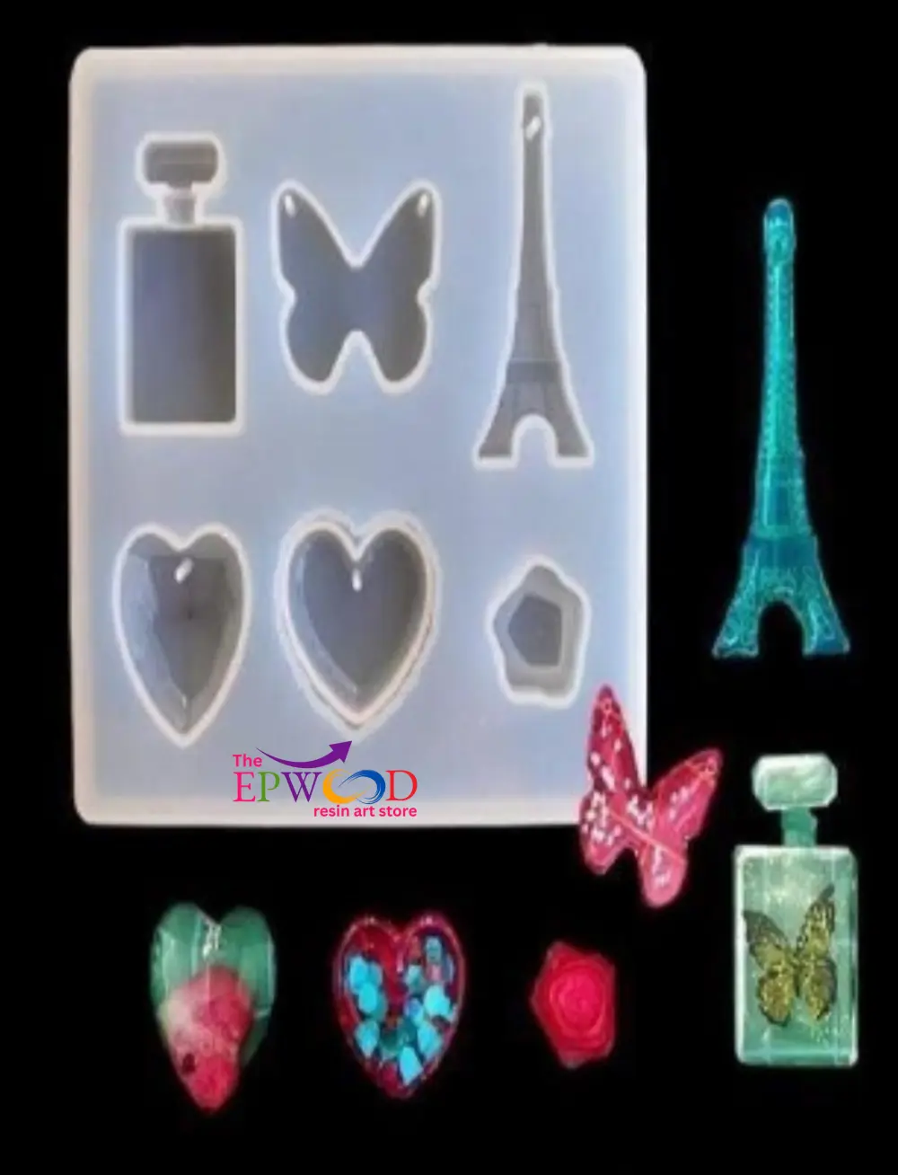 6 CAVITY DOUBLE HEART MOLD